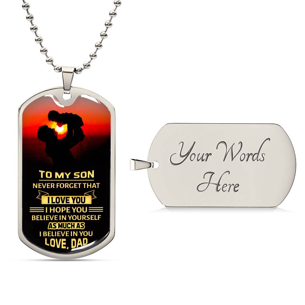 To My Son - Dog Tag Necklace