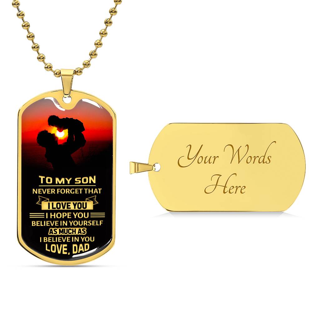To My Son - Dog Tag Necklace