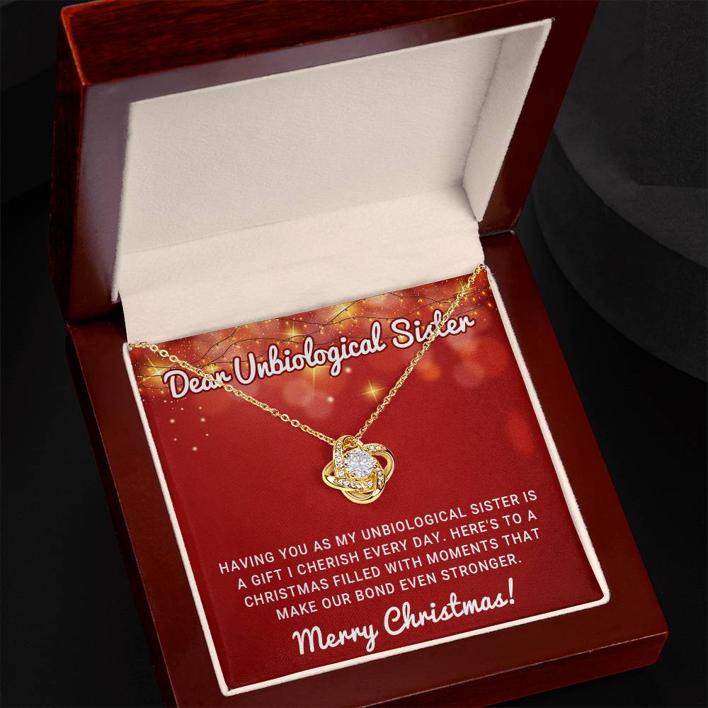 Dear Unbiological Sister -Christmas Gift - Love Knot Necklace