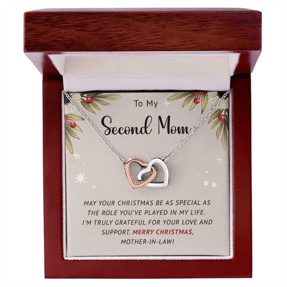 Second Mom - Truly Grateful - Christmas Gift - Interlocking Hearts Necklace
