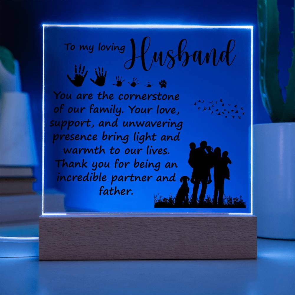 To My Loving Husband - Acrylic Square Plaque