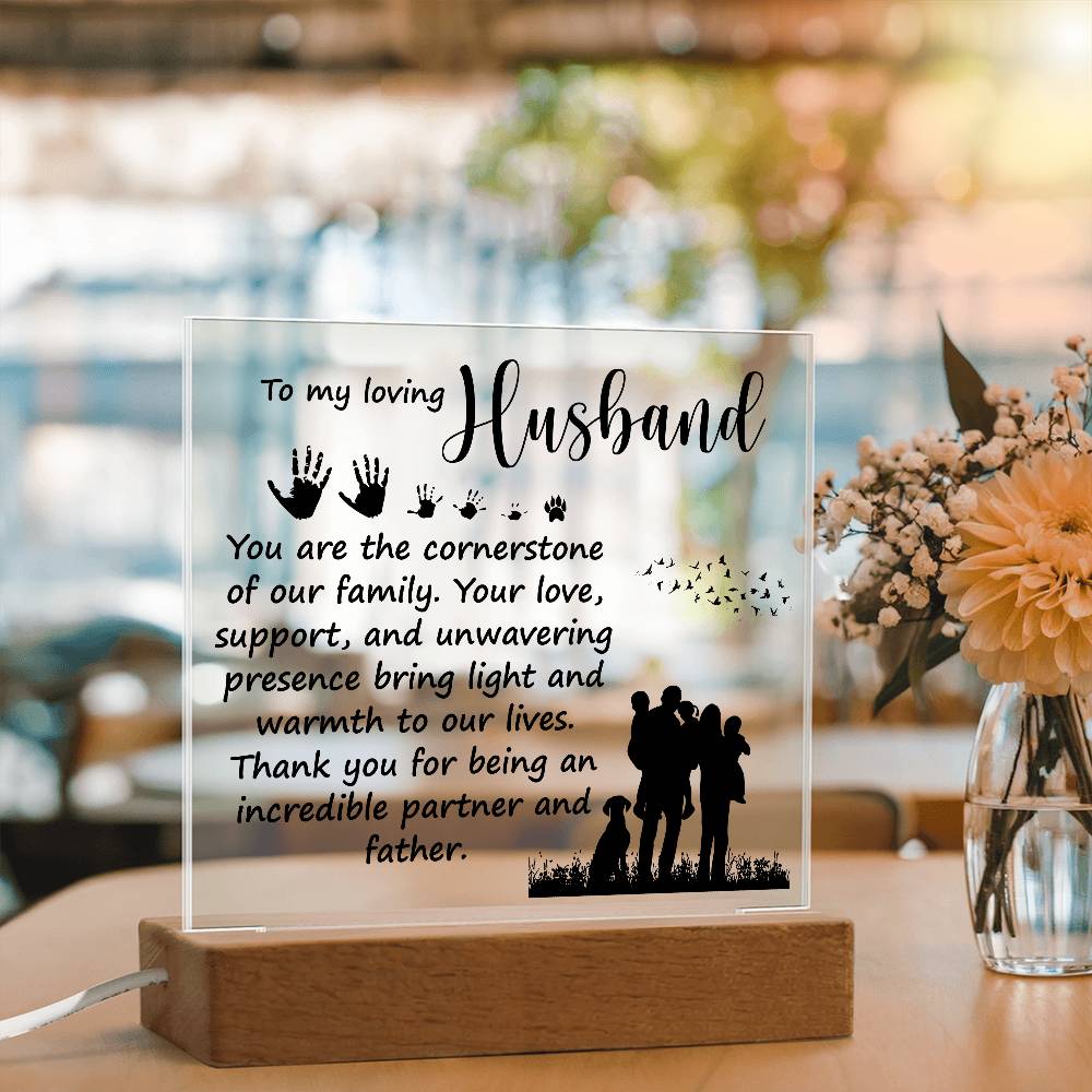 To My Loving Husband - Acrylic Square Plaque