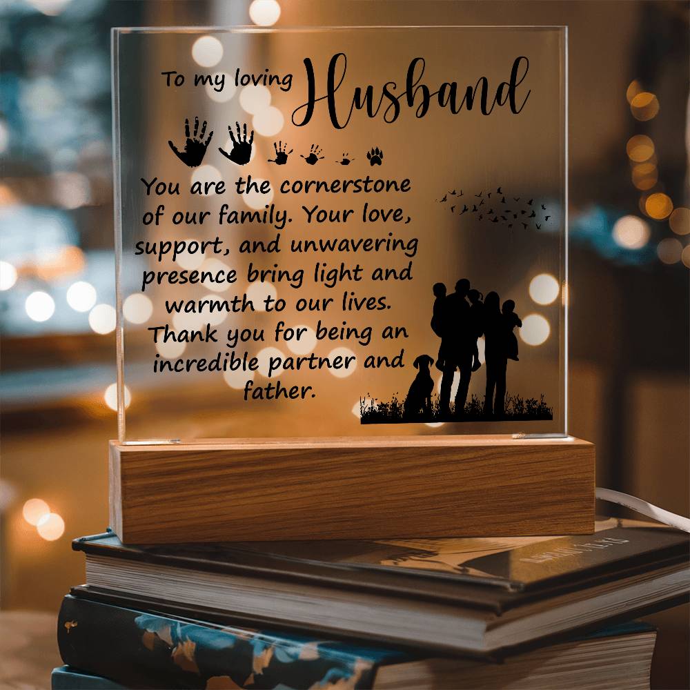 To My Loving Husband - Acrylic Square Plaque