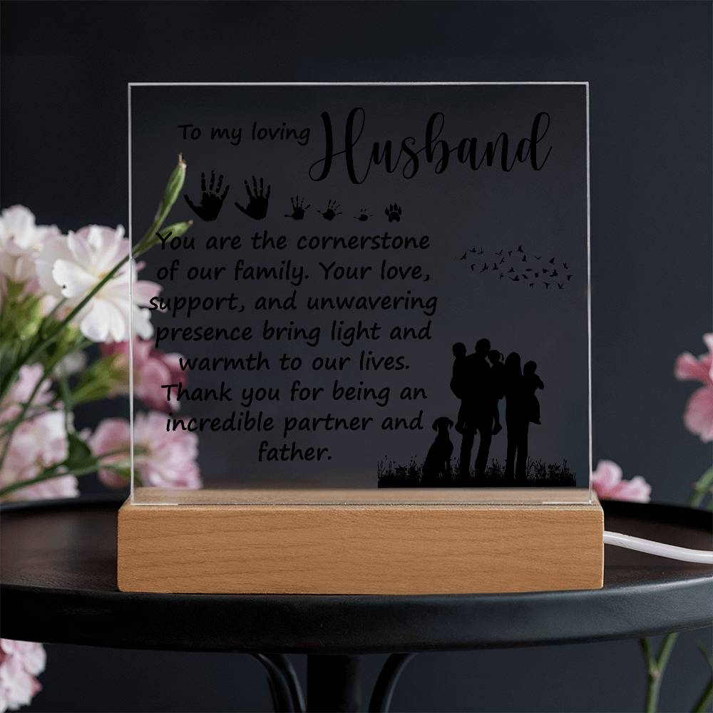 To My Loving Husband - Acrylic Square Plaque