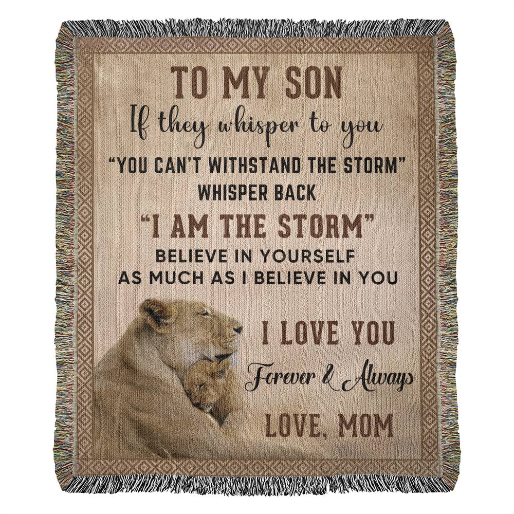 To My Son - Blanket - Heirloom Artwork Woven Blanket