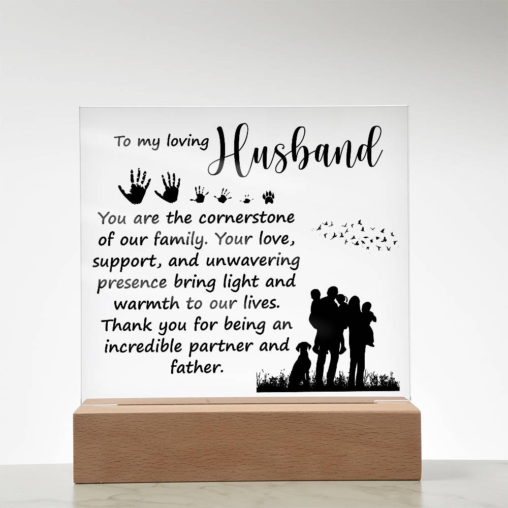 To My Loving Husband - Acrylic Square Plaque