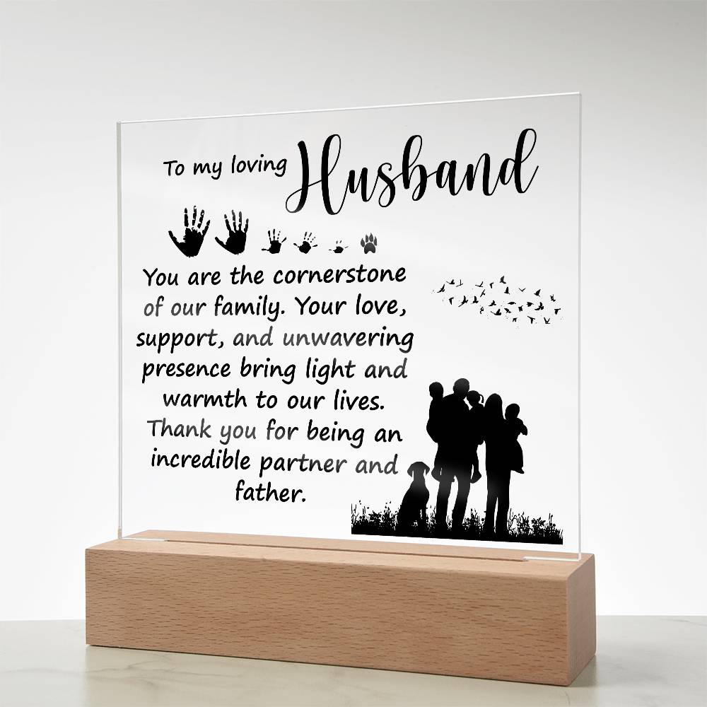To My Loving Husband - Acrylic Square Plaque