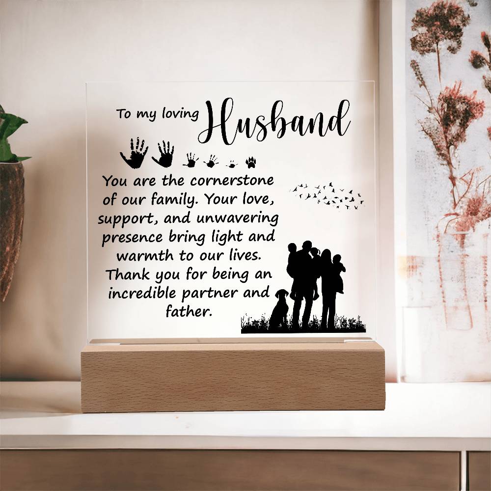 To My Loving Husband - Acrylic Square Plaque