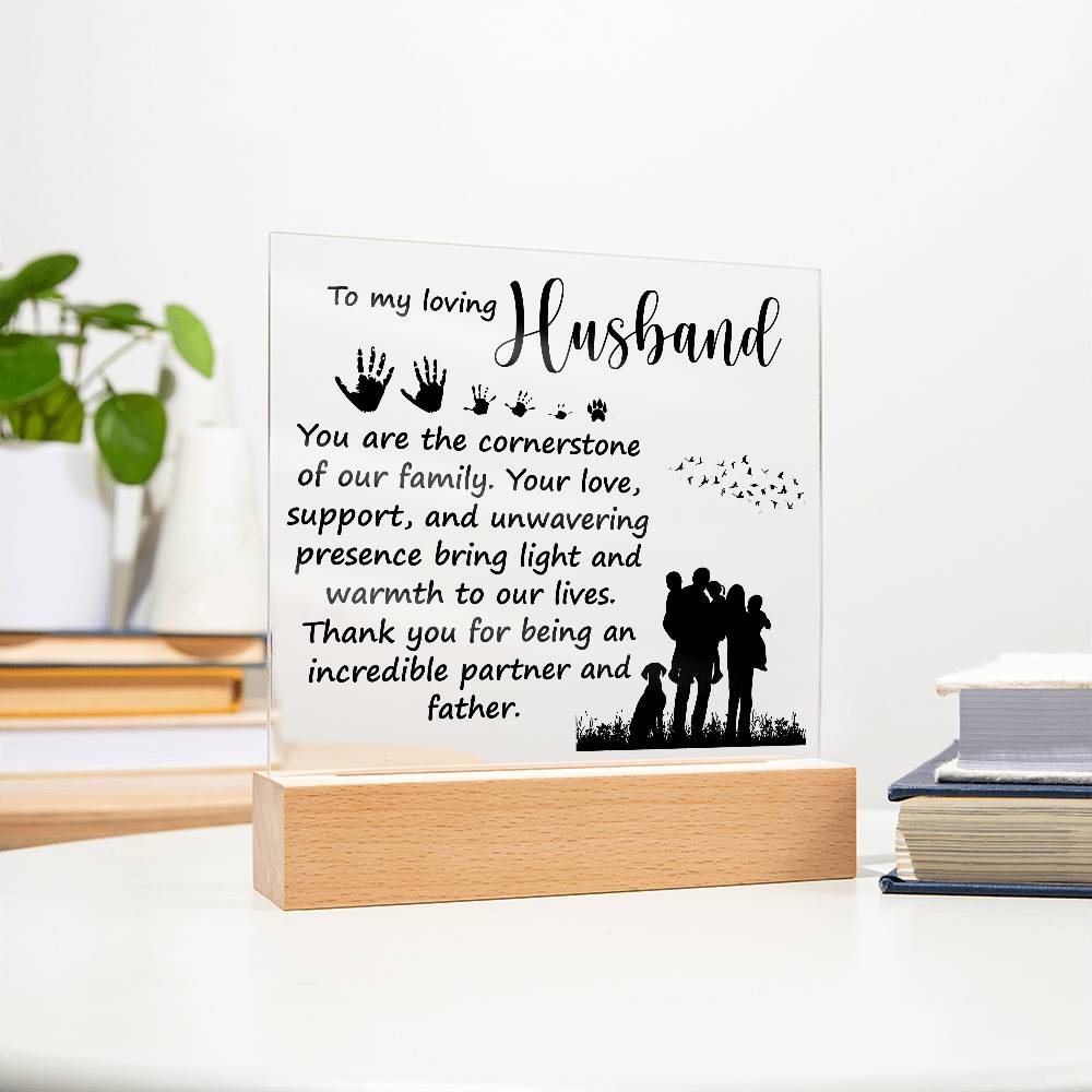 To My Loving Husband - Acrylic Square Plaque