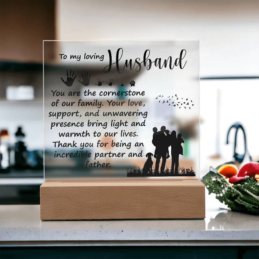 To My Loving Husband - Acrylic Square Plaque