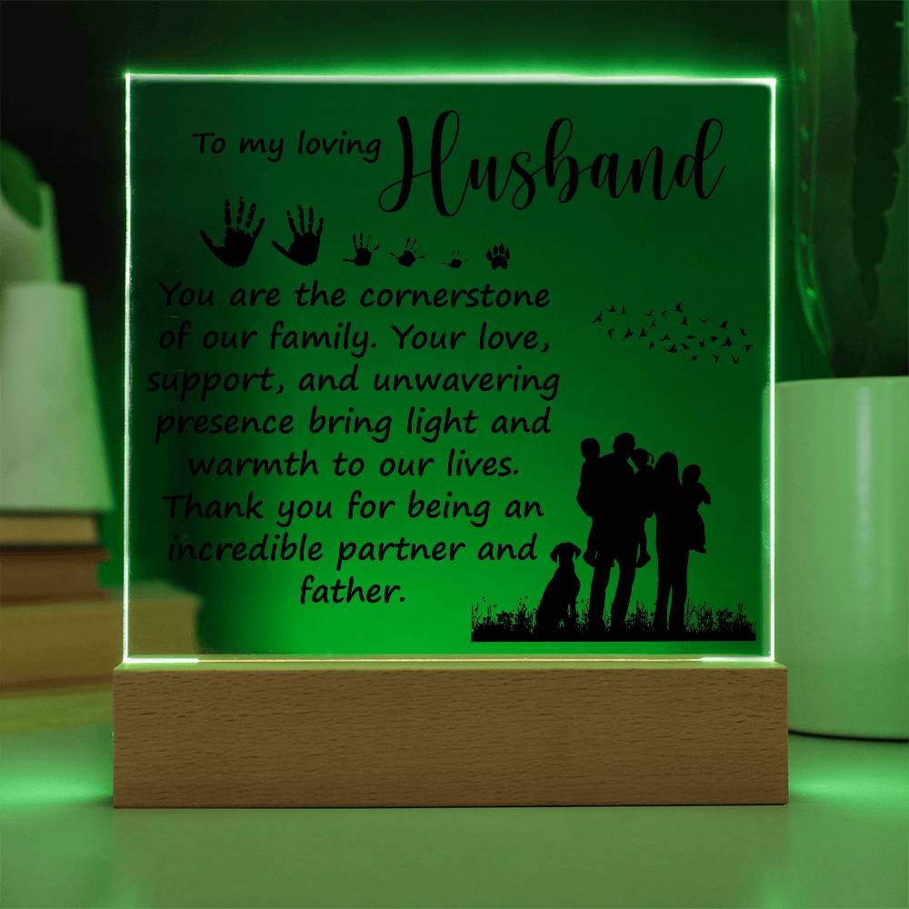 To My Loving Husband - Acrylic Square Plaque