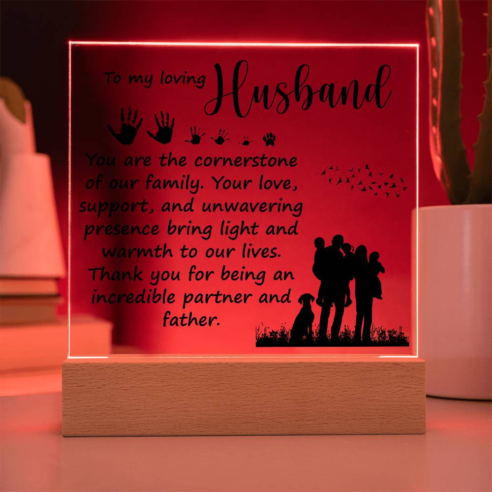 To My Loving Husband - Acrylic Square Plaque