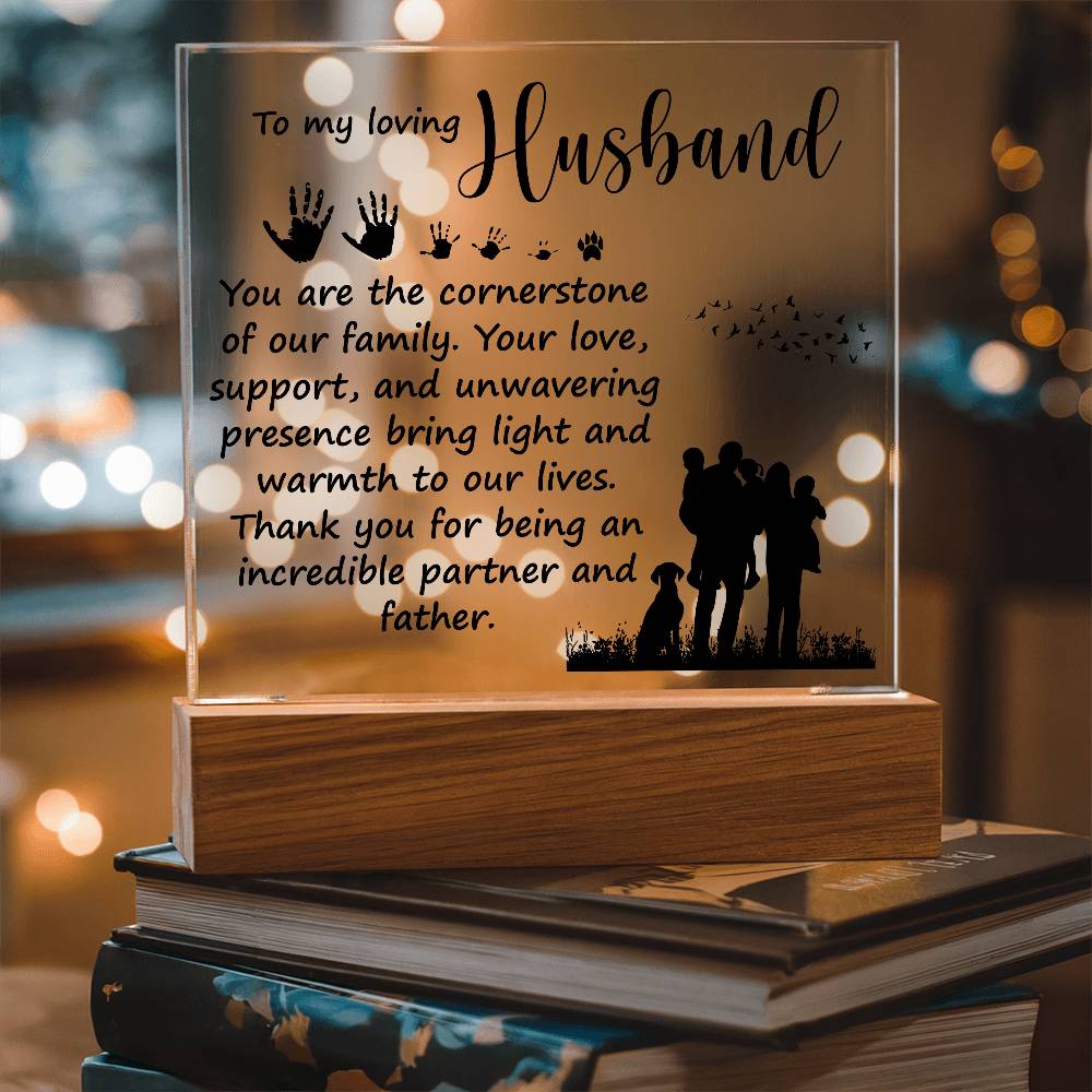To My Loving Husband - Acrylic Square Plaque