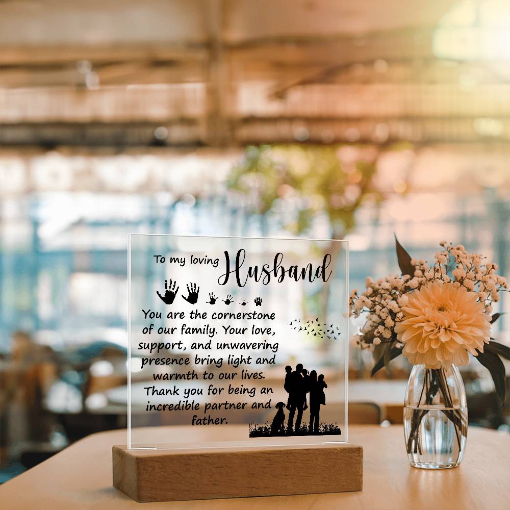 To My Loving Husband - Acrylic Square Plaque