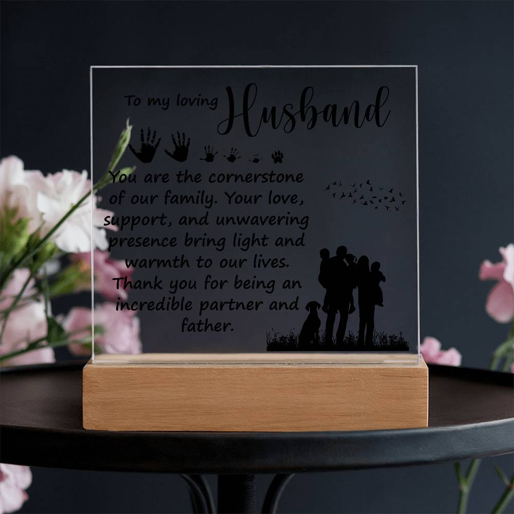 To My Loving Husband - Acrylic Square Plaque