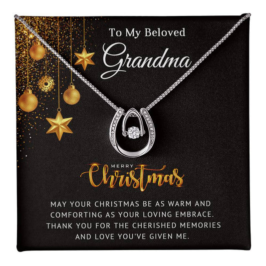 Grandma - Cherished Memories - Christmas Gift - Lucky In Love Necklace