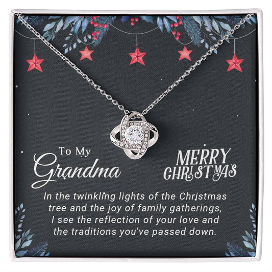 Grandma - Joy of Family - Christmas Gift - Love Knot Necklace