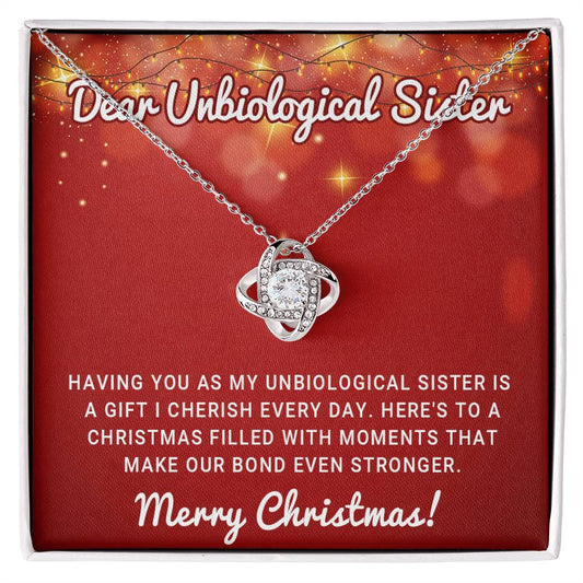 Dear Unbiological Sister -Christmas Gift - Love Knot Necklace