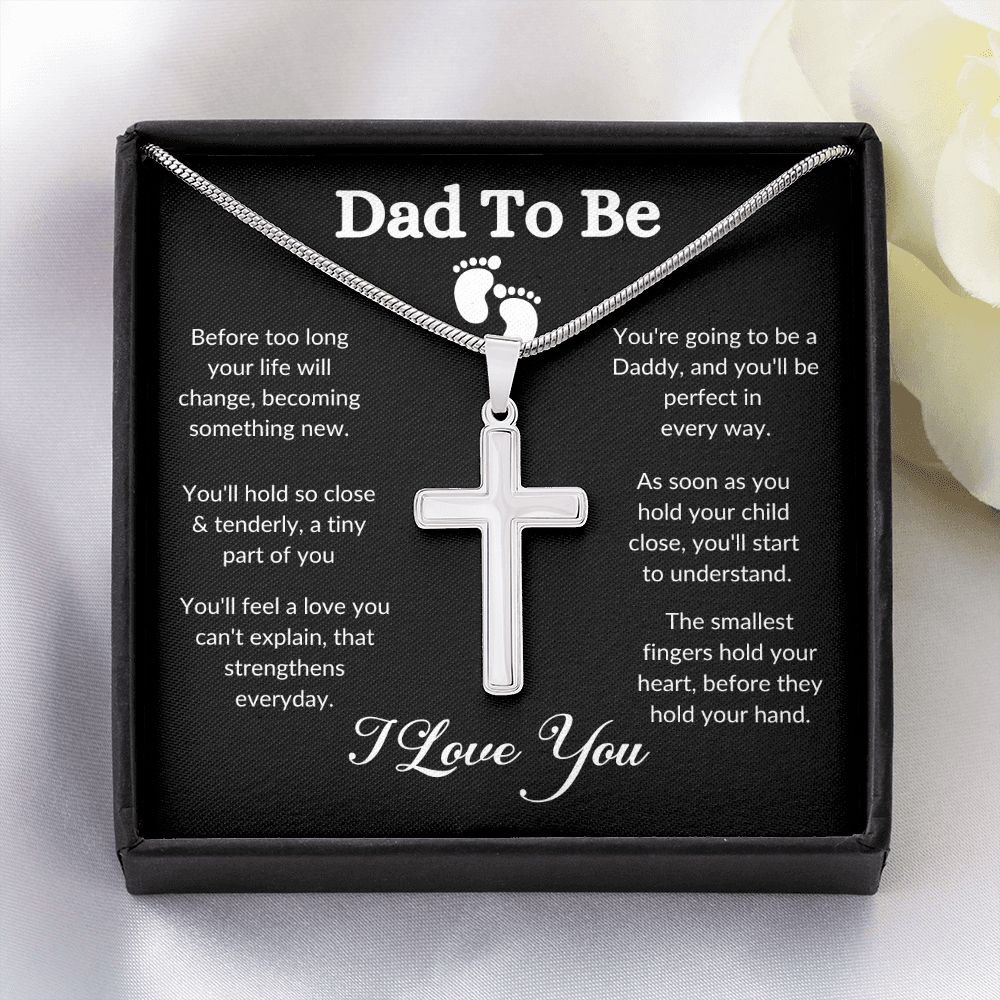 To My Dad | I Love You - Stainless Steel Cross Necklace