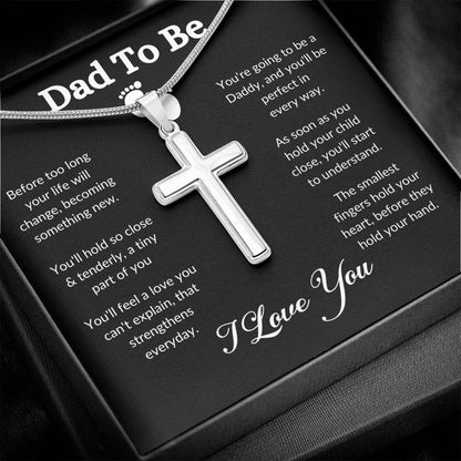 To My Dad | I Love You - Stainless Steel Cross Necklace