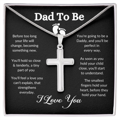 To My Dad | I Love You - Stainless Steel Cross Necklace