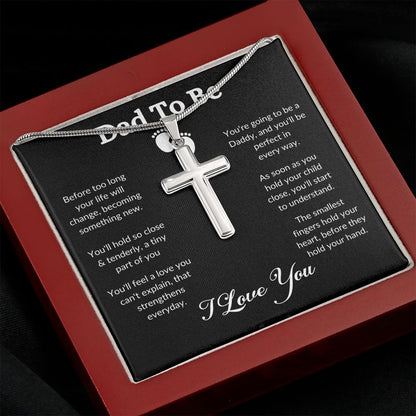 To My Dad | I Love You - Stainless Steel Cross Necklace